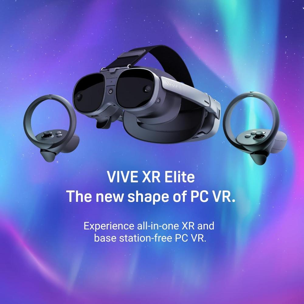 نظارات الواقع الافتراضي HTC Vive XR Elite مع أذرع التحكم
