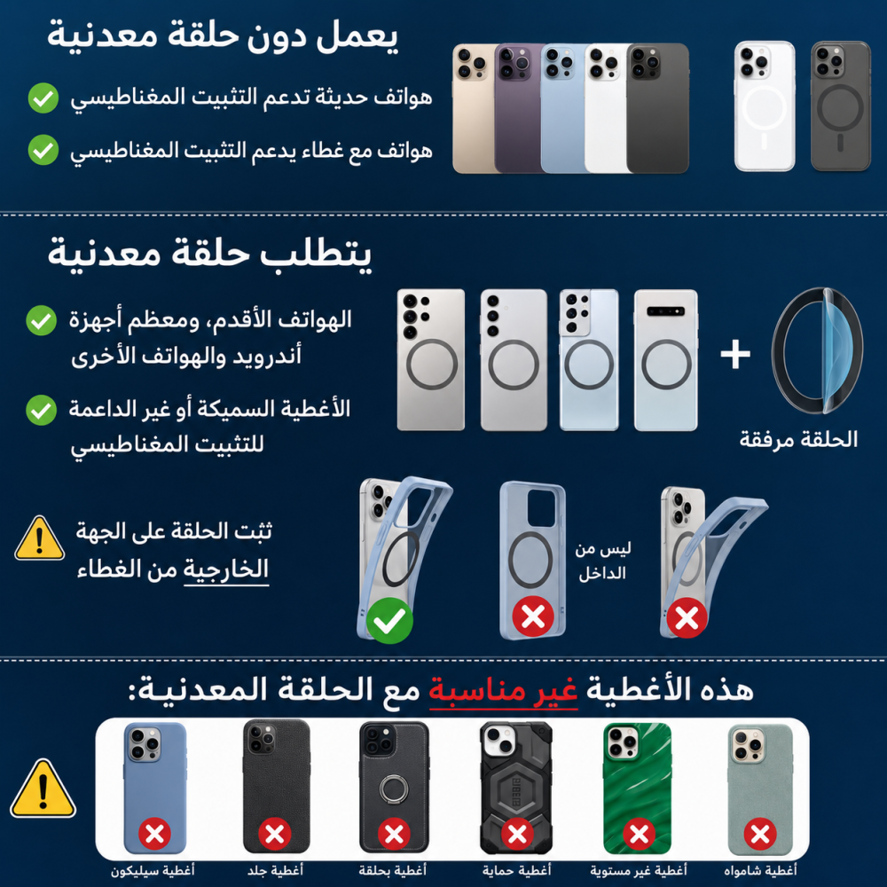 حامل الهاتف المغناطيسي الدوار