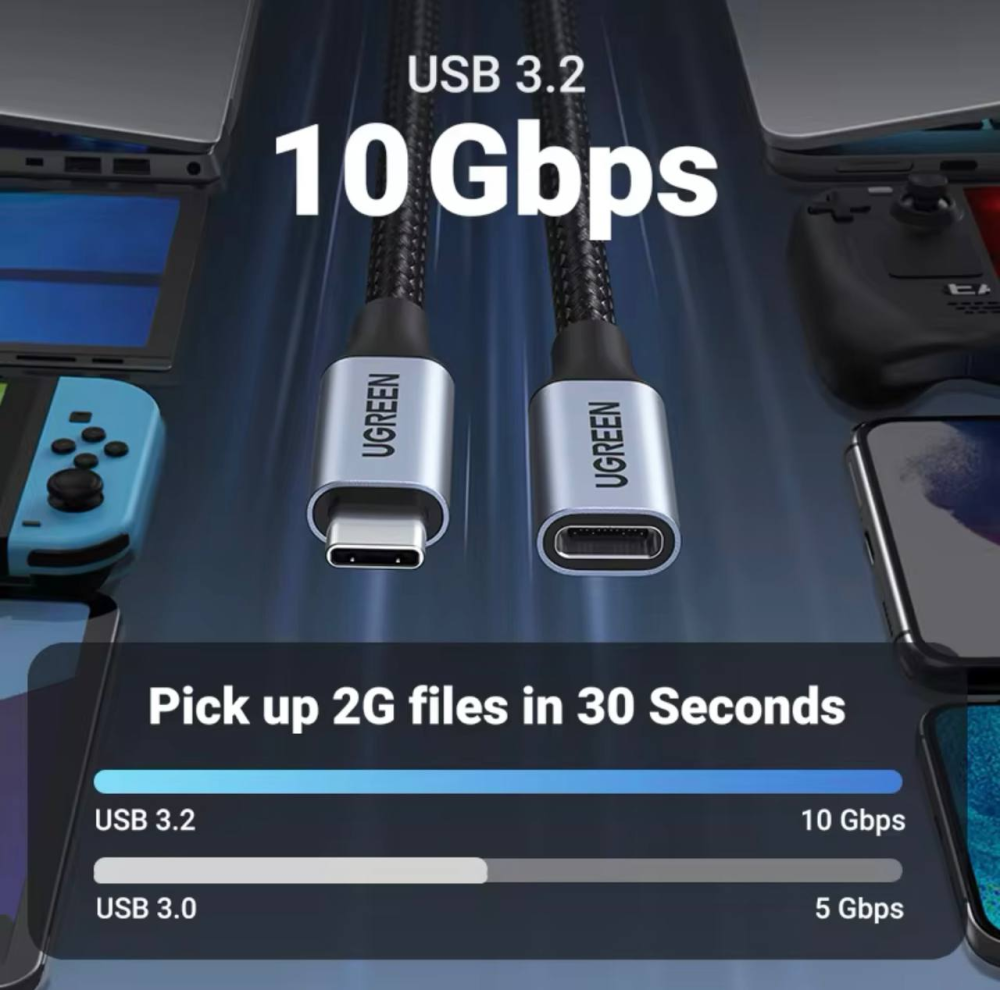 كابل تمديد USB-C من يوجرين