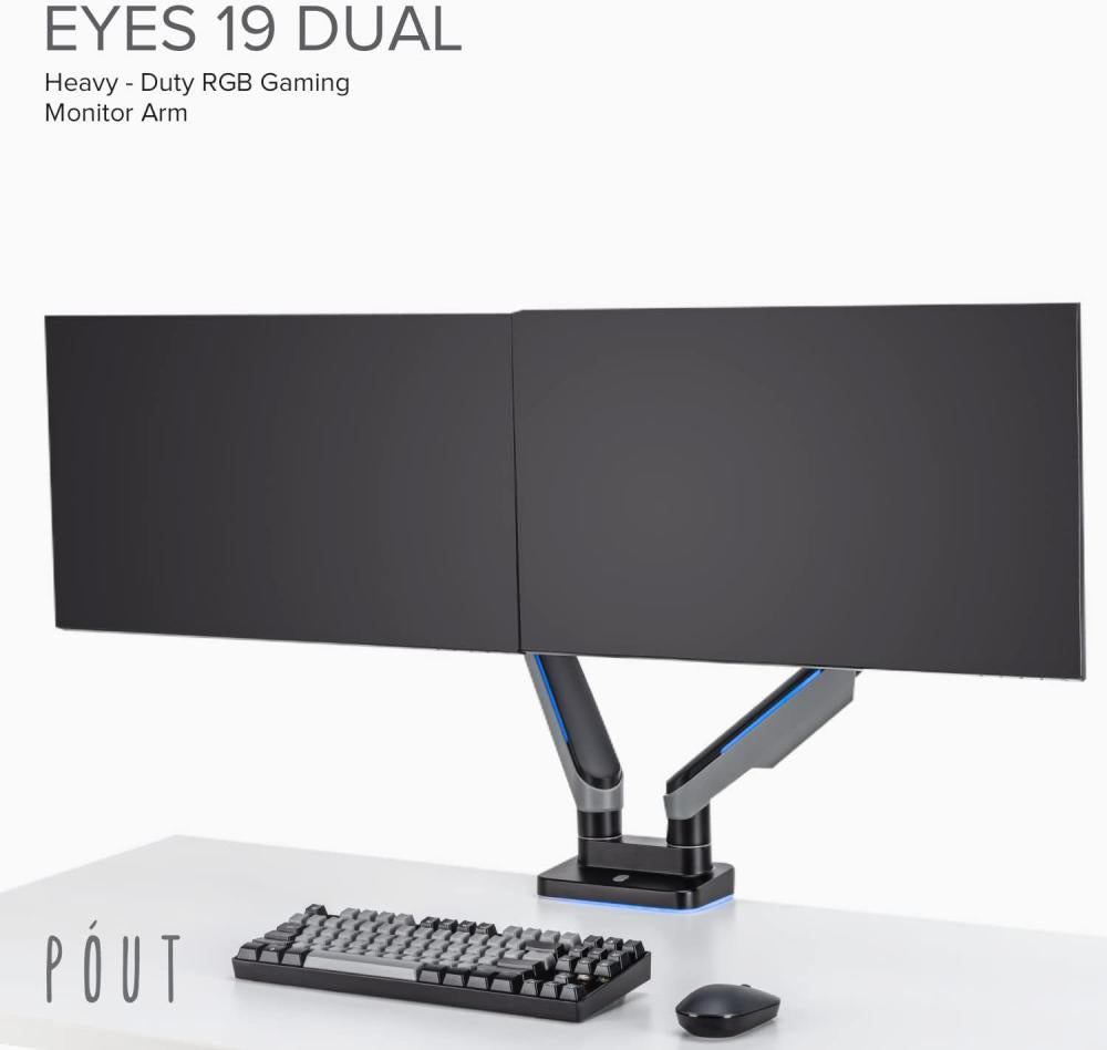 حامل مزدوج لشاشات E19 مع إضاءة RGB قابلة للتخصيص