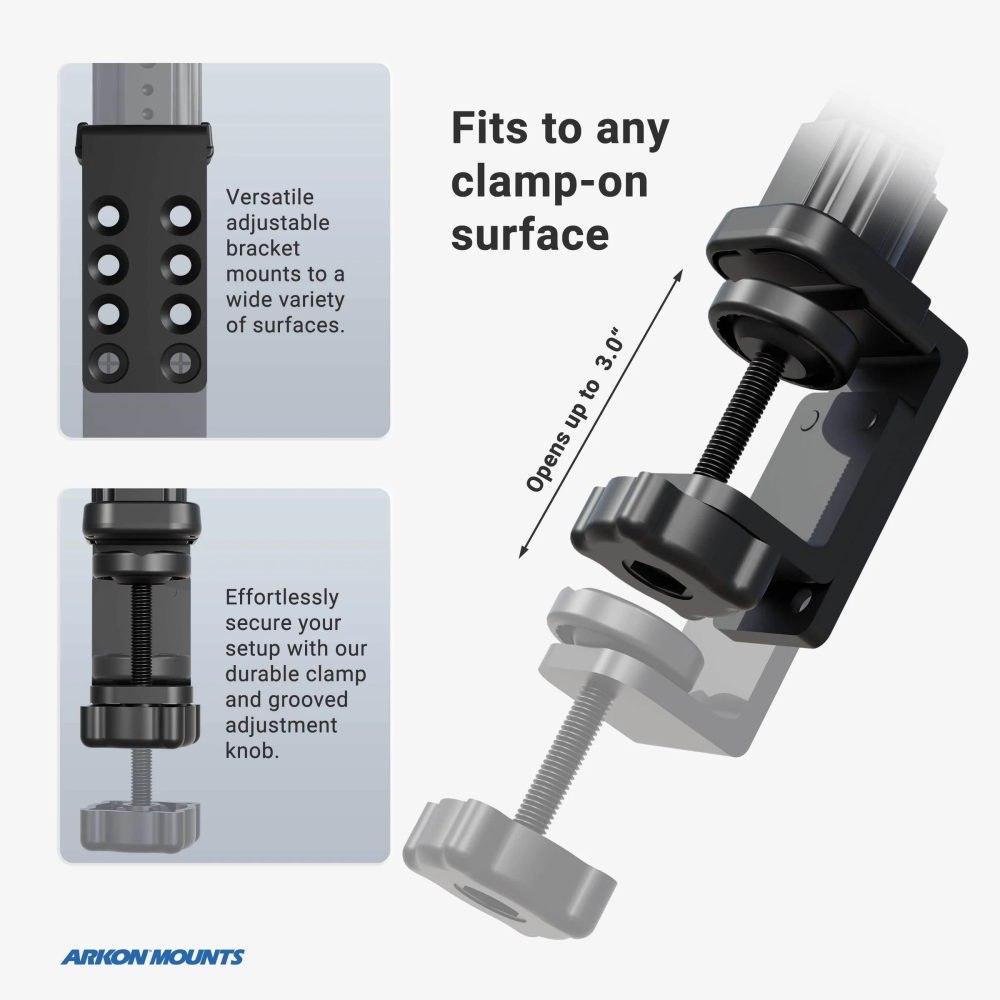 حامل تابلت بمشبك C وذراع مرن 12 بوصة (Slim-Grip® Heavy-Duty)