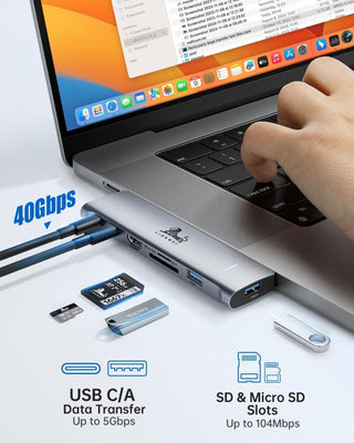 محول موزع USB C لماك بوك برو/اير