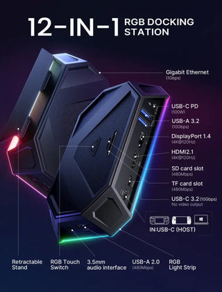 وصلة احترافية من JSAUX RGB Hub Dock